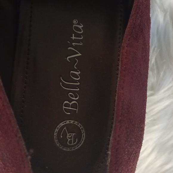 Women's Suede Maroon/Black Size 11W Bella-Vita heels - Picture 5 of 9